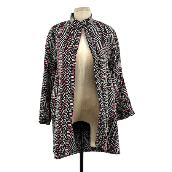 Scanlan Theodore Tweed Jacket Coat Black White Gray Red Size M/L